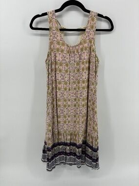 Doe & Rae Pink Ruffled Tiered Halter Sundress